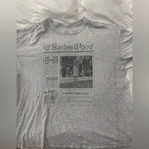 Aerie Light Gray Barbie Graphic Tee